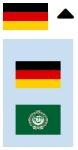Deutsche Flagge, aufgeklapptes Menü mit Flagge von Deutschland und Saudi-Arabien